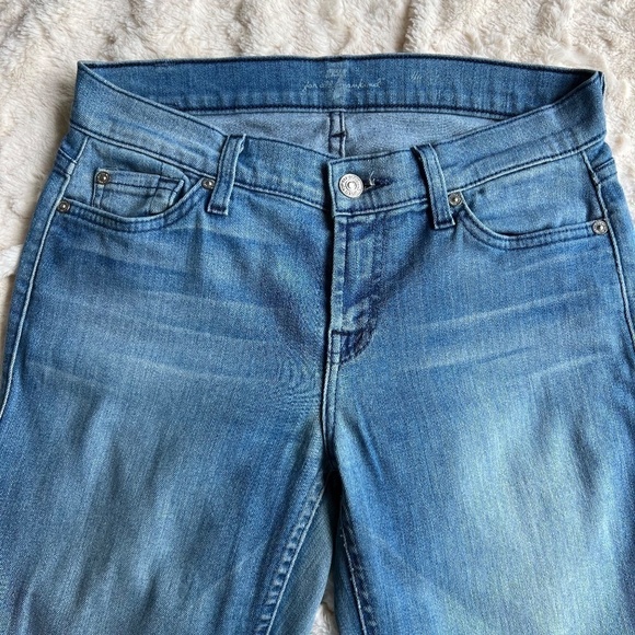 7 For All Mankind Skinny Crop and Roll medium wash low rise jeans size 26 - Picture 6 of 14